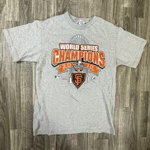 2010 SF Giants World Series Champions Tee Delta Magnum Weight Gray Youth XL